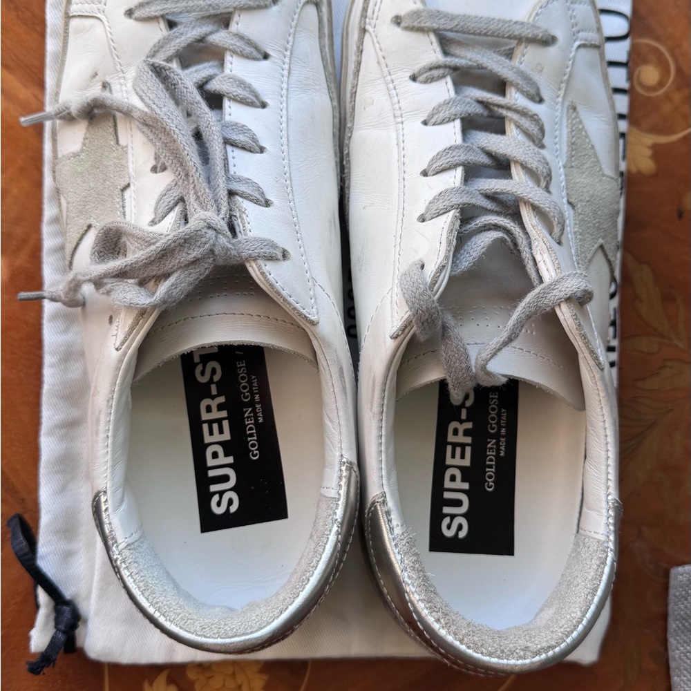 GG White Superstar Sneakers like new dust bag and box Worn 4-5 times briefly